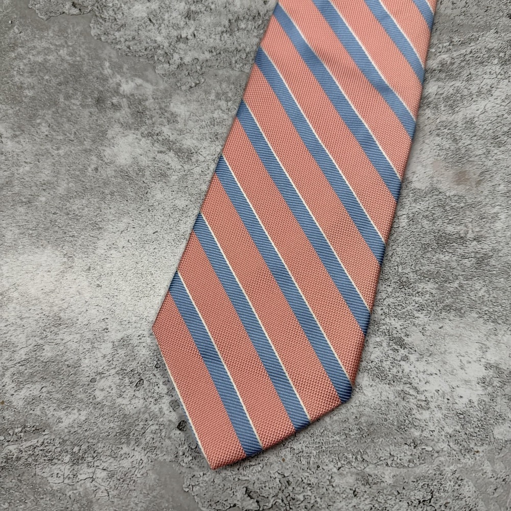 Brooks Brothers Silk Tie Mens One Size Pink Striped Made In USA Necktie